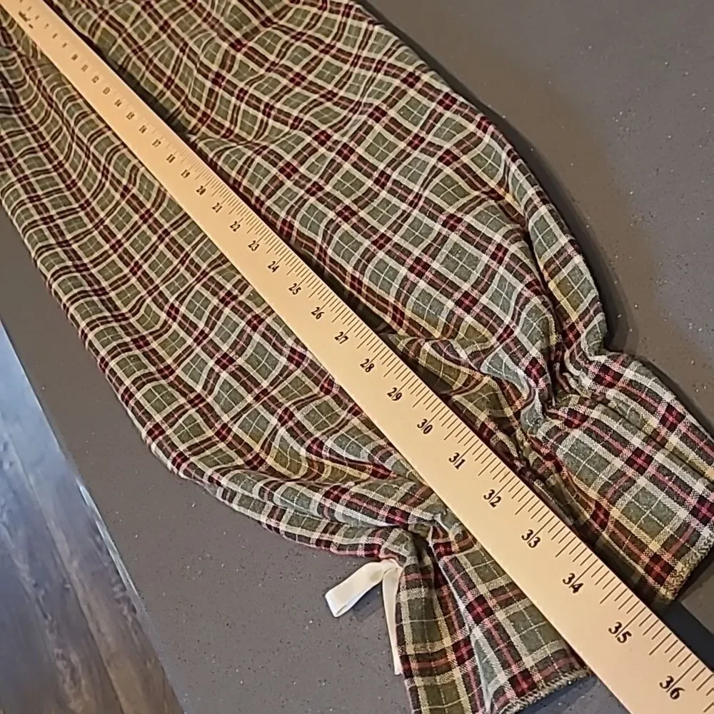 Xuan Vintage Inspired Cotton Plaid Pajama Set